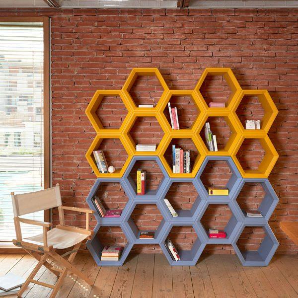 Librero hexagonal
