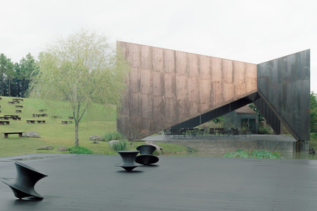 Pabellón en Sayuwon: arquitectura ligera