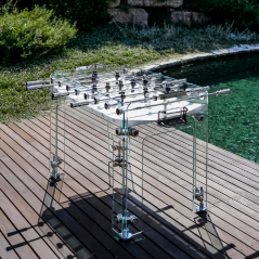 Mesa de futbolito de cristal CRISTALLINO WHITE