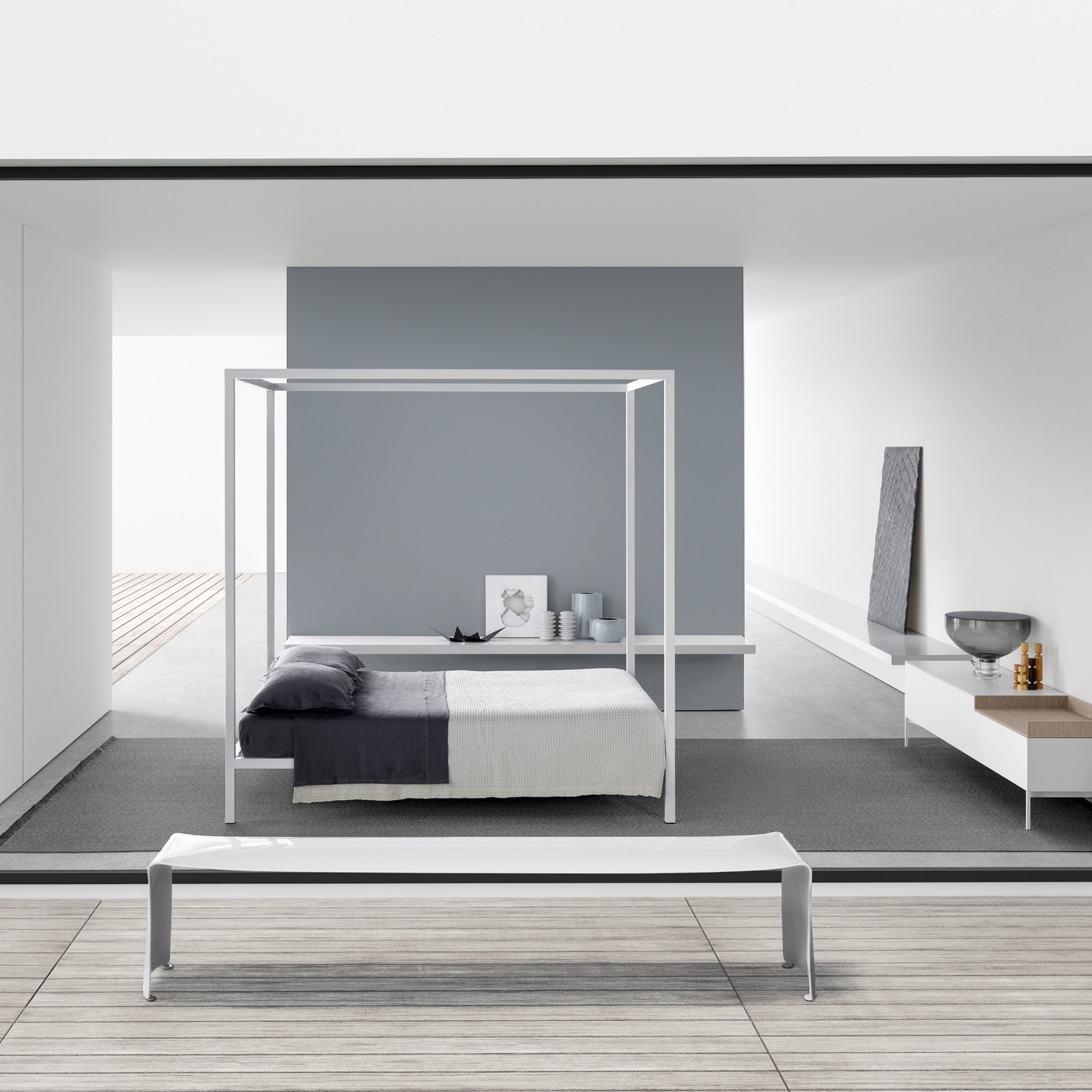 Cama elegante y minimalista ALUMINIUM BED by MDF Italia